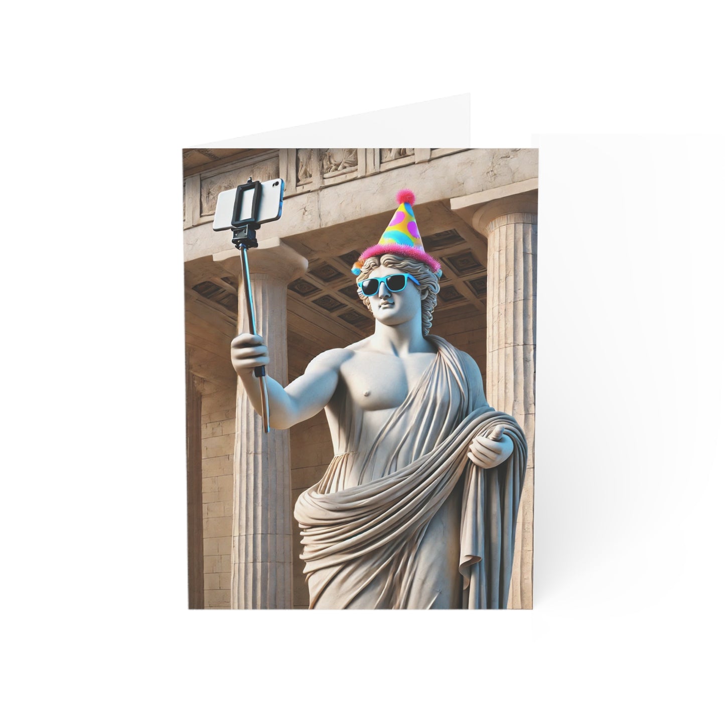 Greeting Cards - The Ancient Selfie Birthday Card