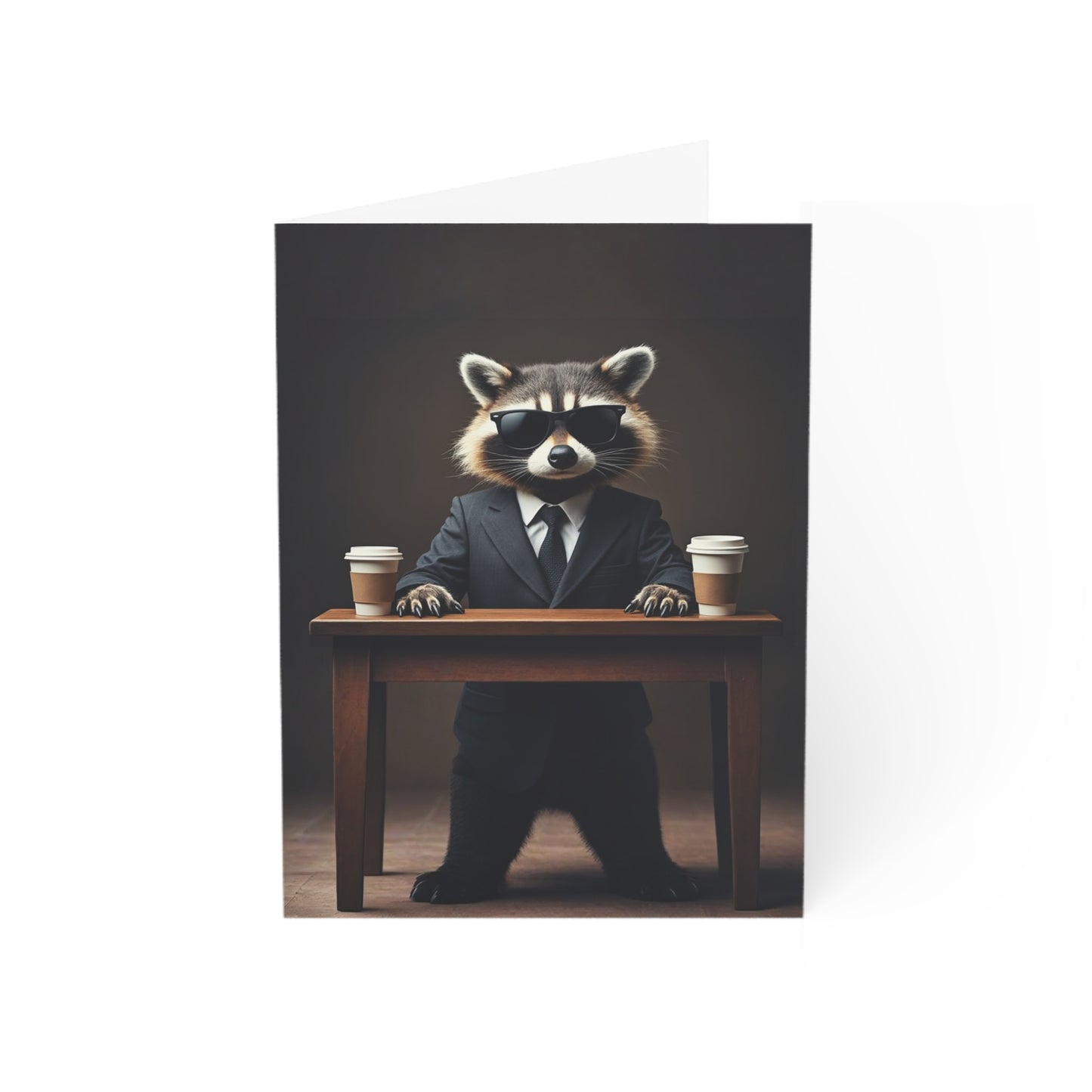 Night Shift Raccoon Birthday Card | Funny Coffee Lover Professional Greeting Card
