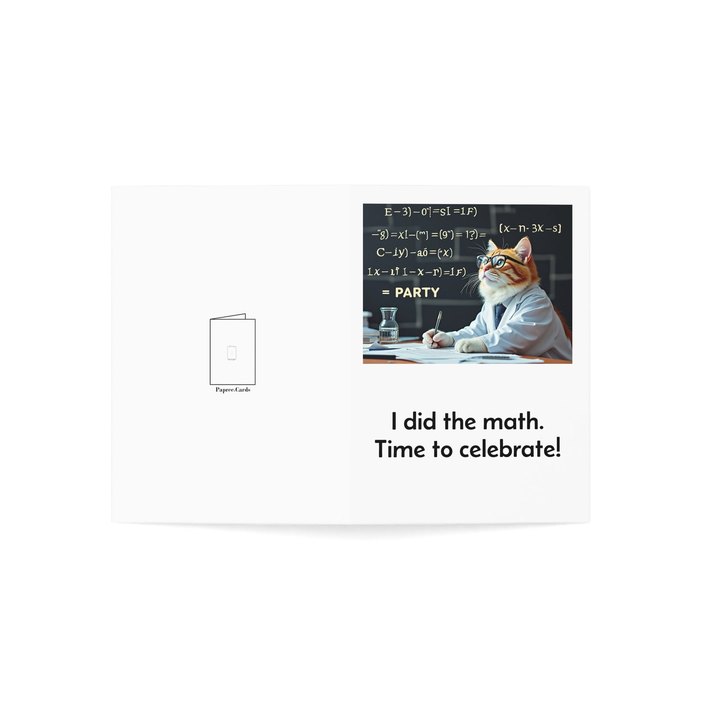 Science Cat Birthday Card | Funny Physics Mathematics Equation Greeting Card