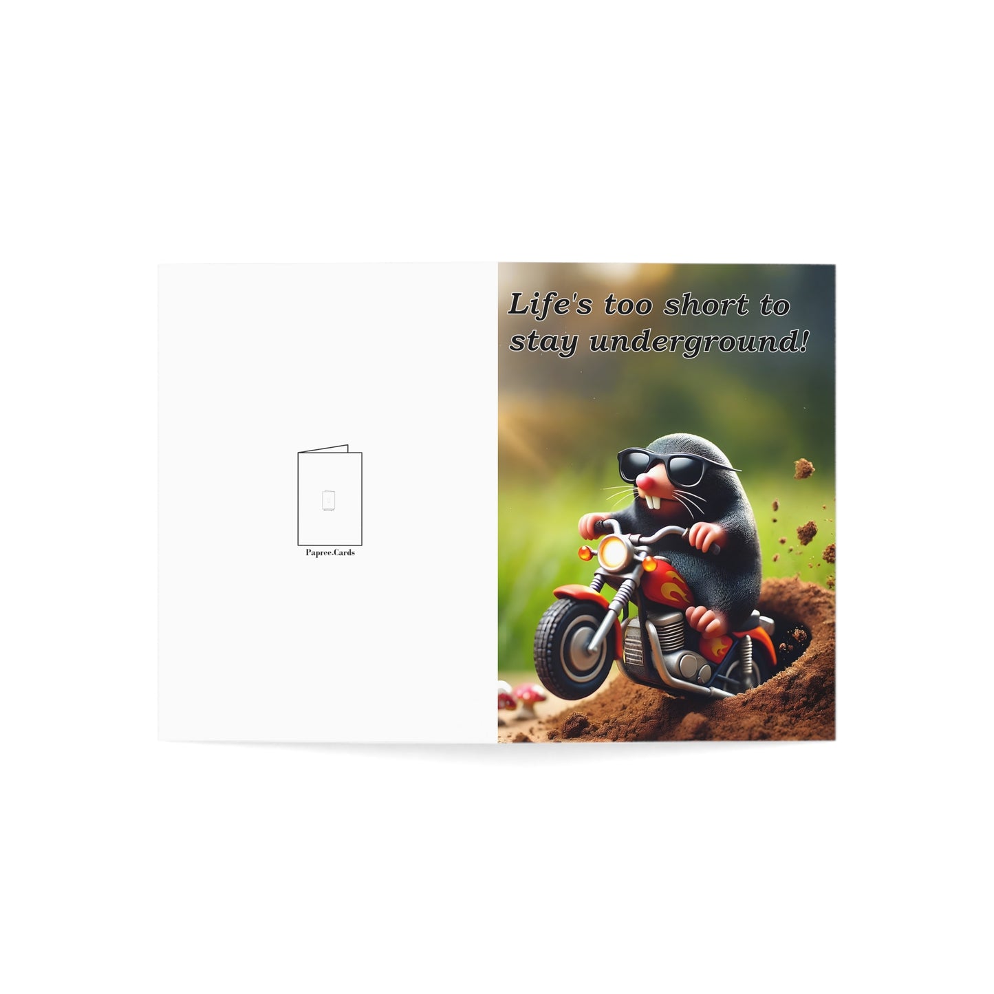 Midlife Crisis Mole Birthday Card | Funny Adventure Motorcycle Biker Greeting Card