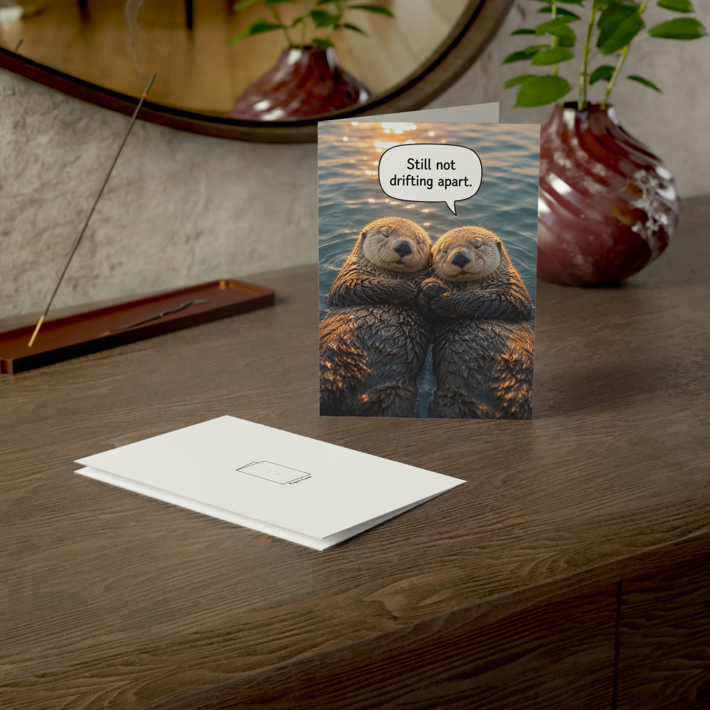 Otter Anniversary Card | Funny Cute Otters Holding Hands Love Greeting Card
