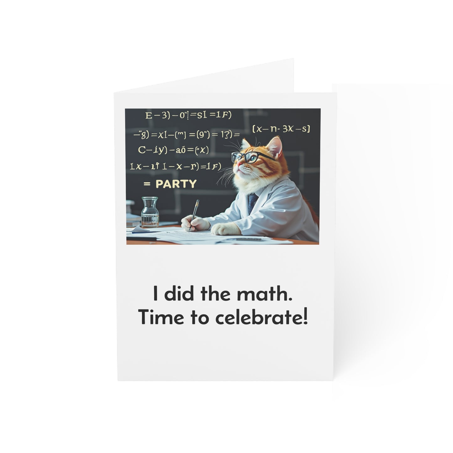 Science Cat Birthday Card | Funny Physics Mathematics Equation Greeting Card