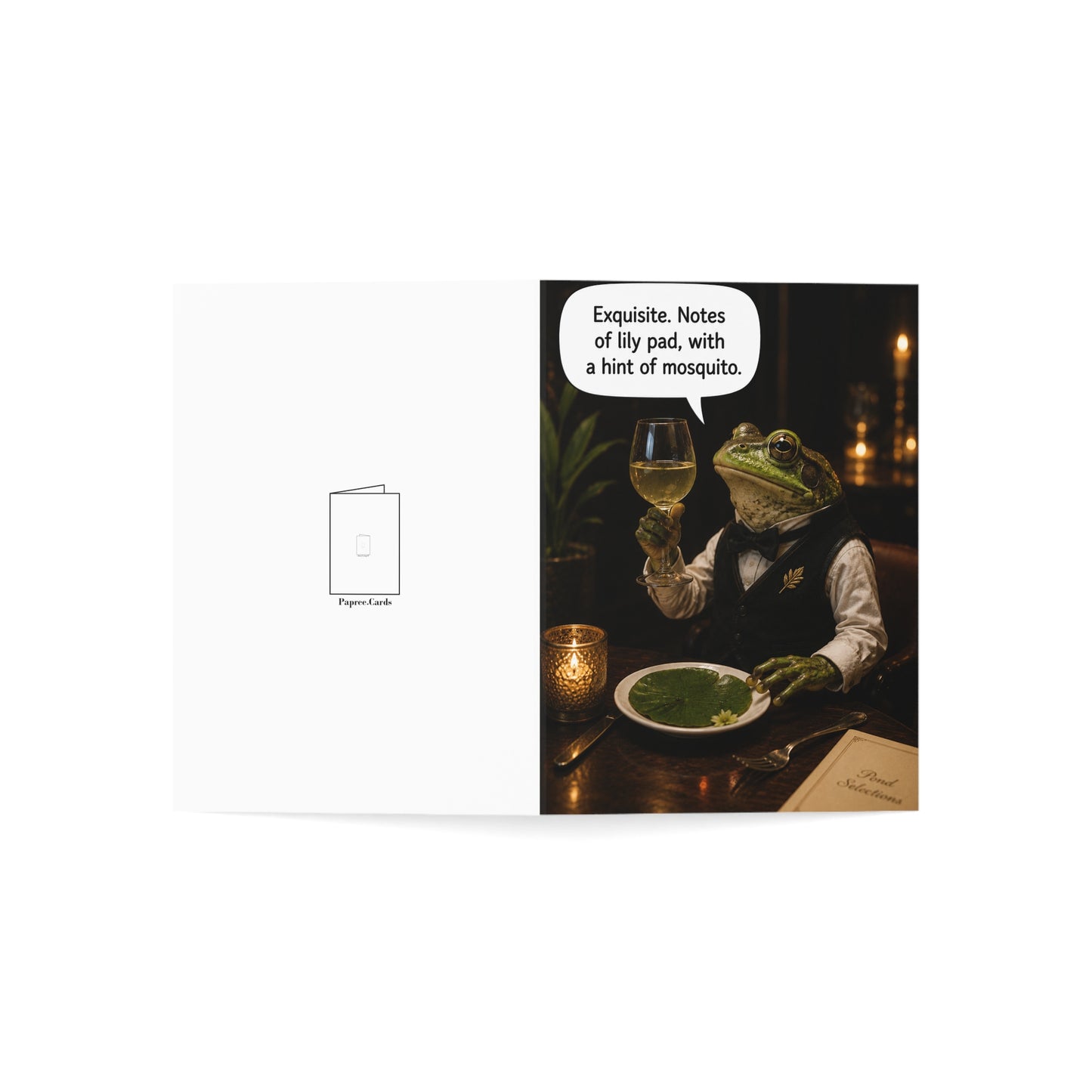 Frog Sommelier Birthday Card | Funny Wine Tasting Fancy Frog Greeting Card