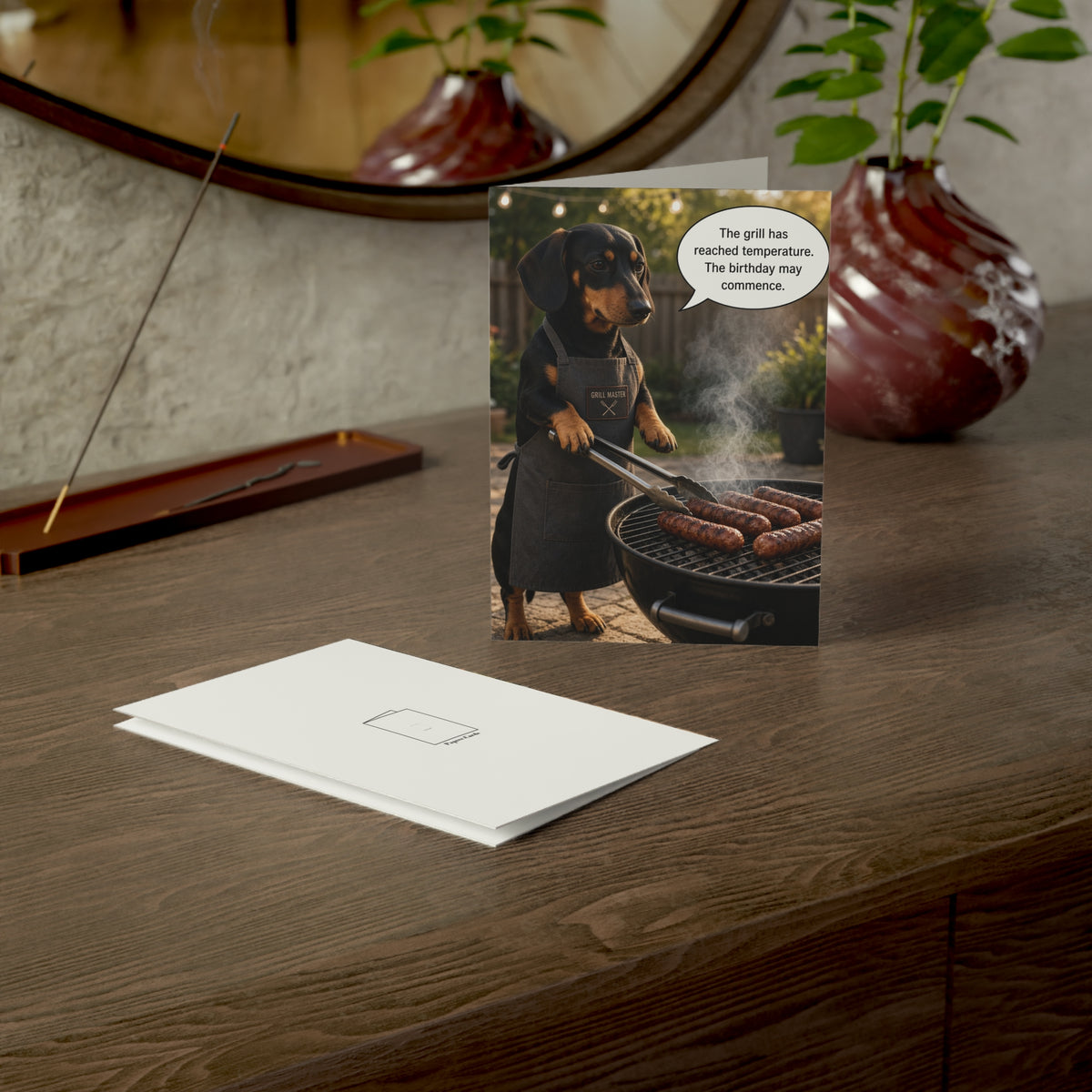 Dad Birthday Card Funny | Dachshund BBQ Grill Birthday Card for Dad | Sausage Dog Grilling Card | Wiener Dog Lover