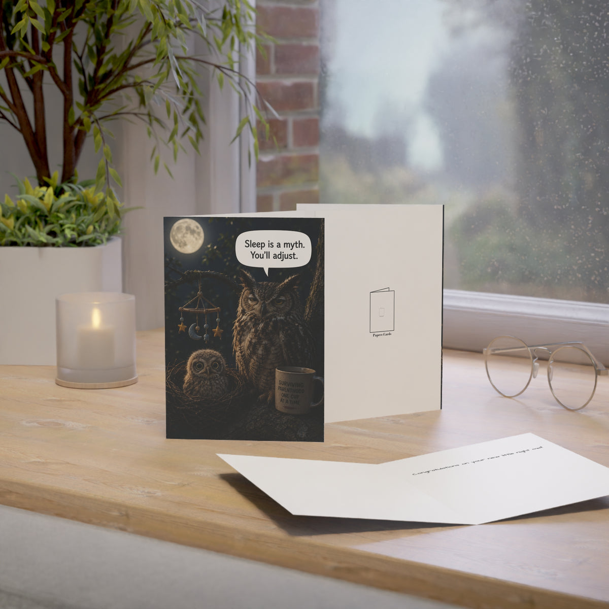 Owl New Baby Card | Funny Congratulations New Parents Greeting Card