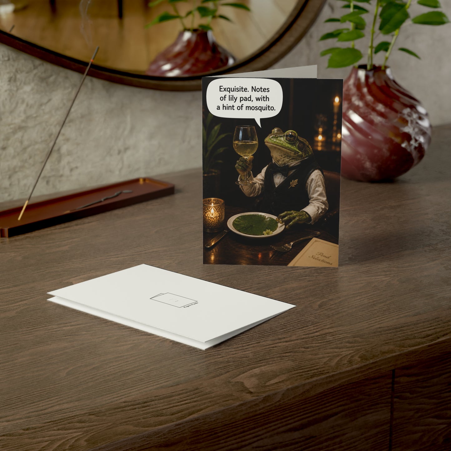 Frog Sommelier Birthday Card | Funny Wine Tasting Fancy Frog Greeting Card