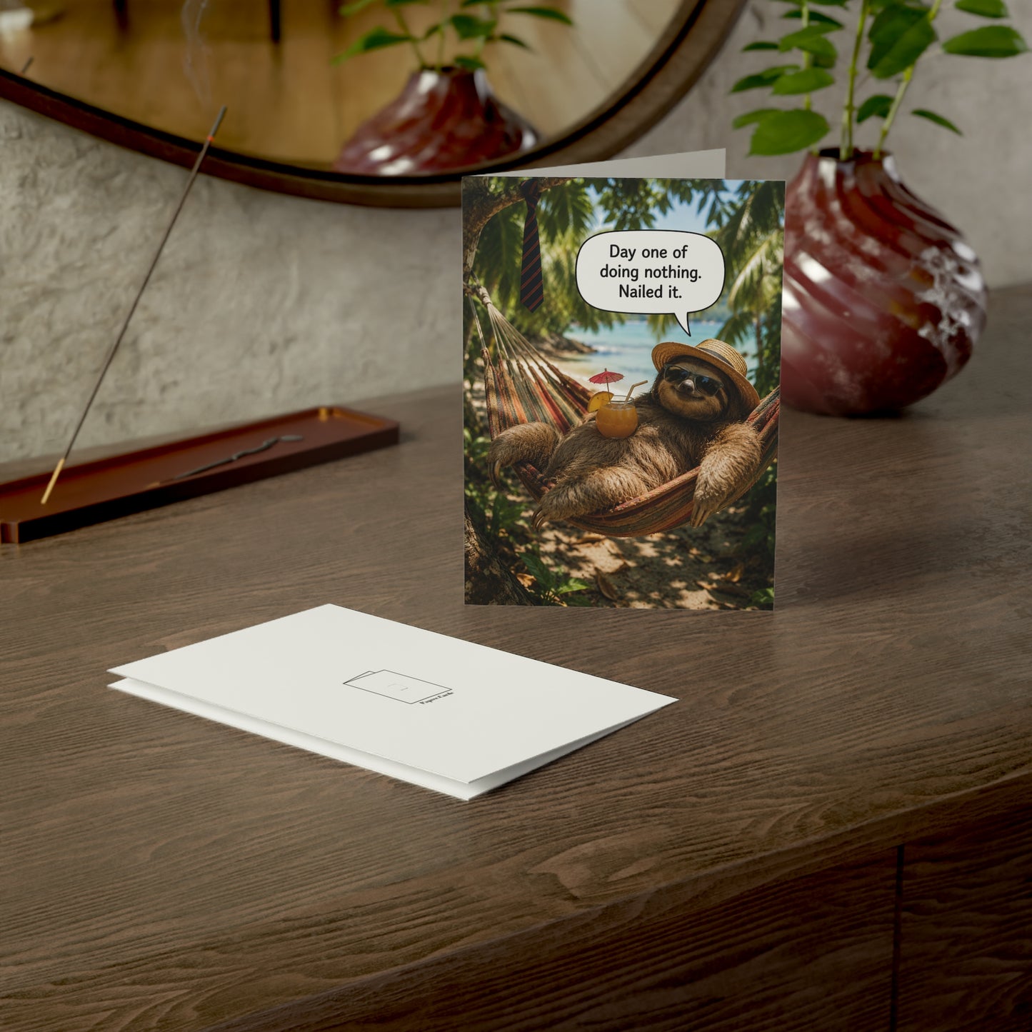 Funny Sloth Retirement Card | Happy Retirement Congratulations Greeting Card
