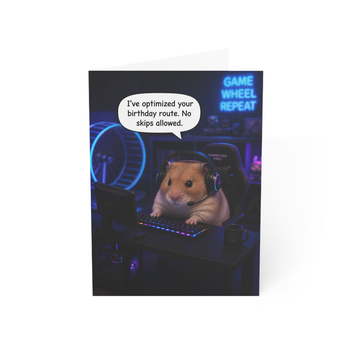 Gamer Birthday Card | Funny Hamster Gaming Birthday Card | Video Game Birthday Card for Gamer Boyfriend Son Husband