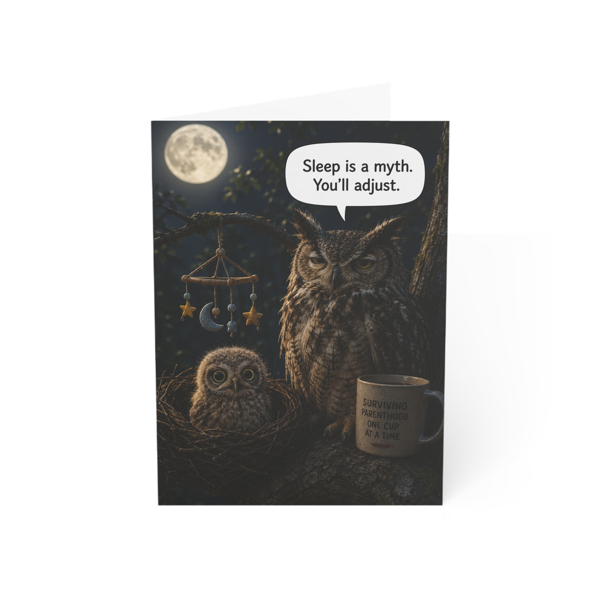Owl New Baby Card | Funny Congratulations New Parents Greeting Card
