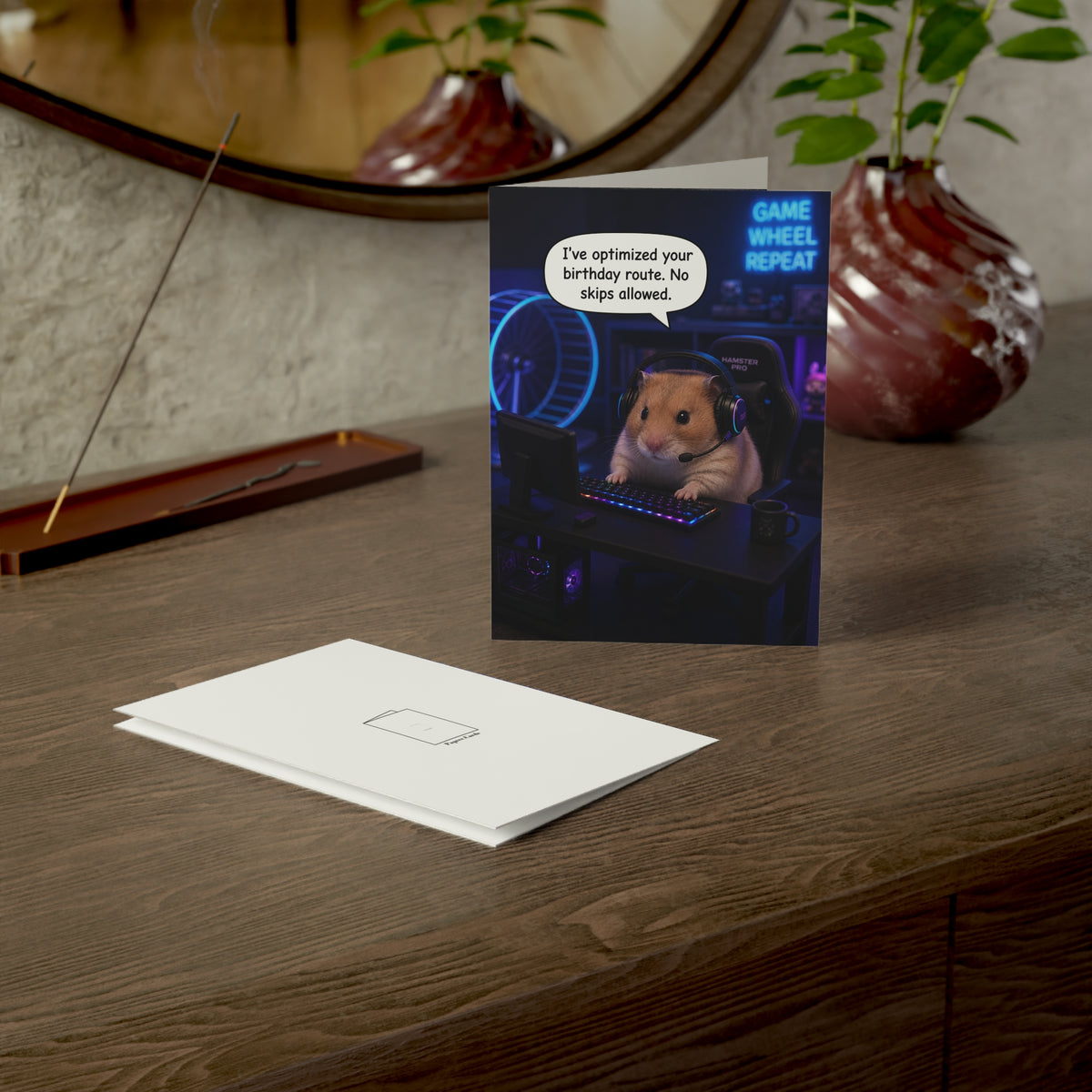 Gamer Birthday Card | Funny Hamster Gaming Birthday Card | Video Game Birthday Card for Gamer Boyfriend Son Husband