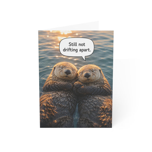 Otter Anniversary Card | Funny Cute Otters Holding Hands Love Greeting Card