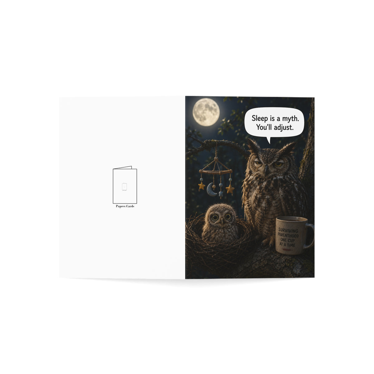Owl New Baby Card | Funny Congratulations New Parents Greeting Card
