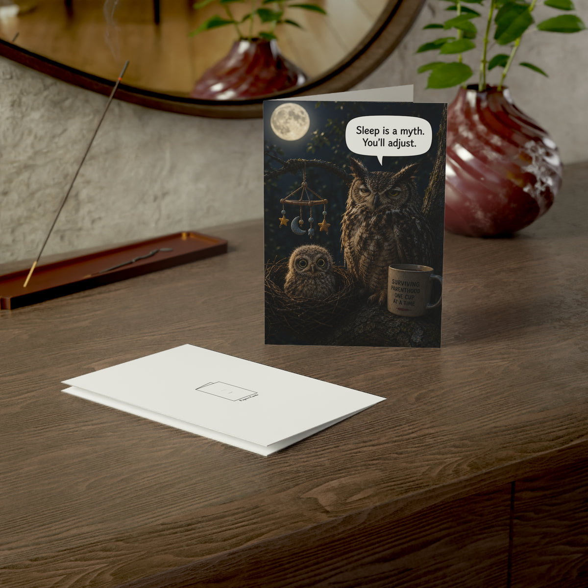Owl New Baby Card | Funny Congratulations New Parents Greeting Card