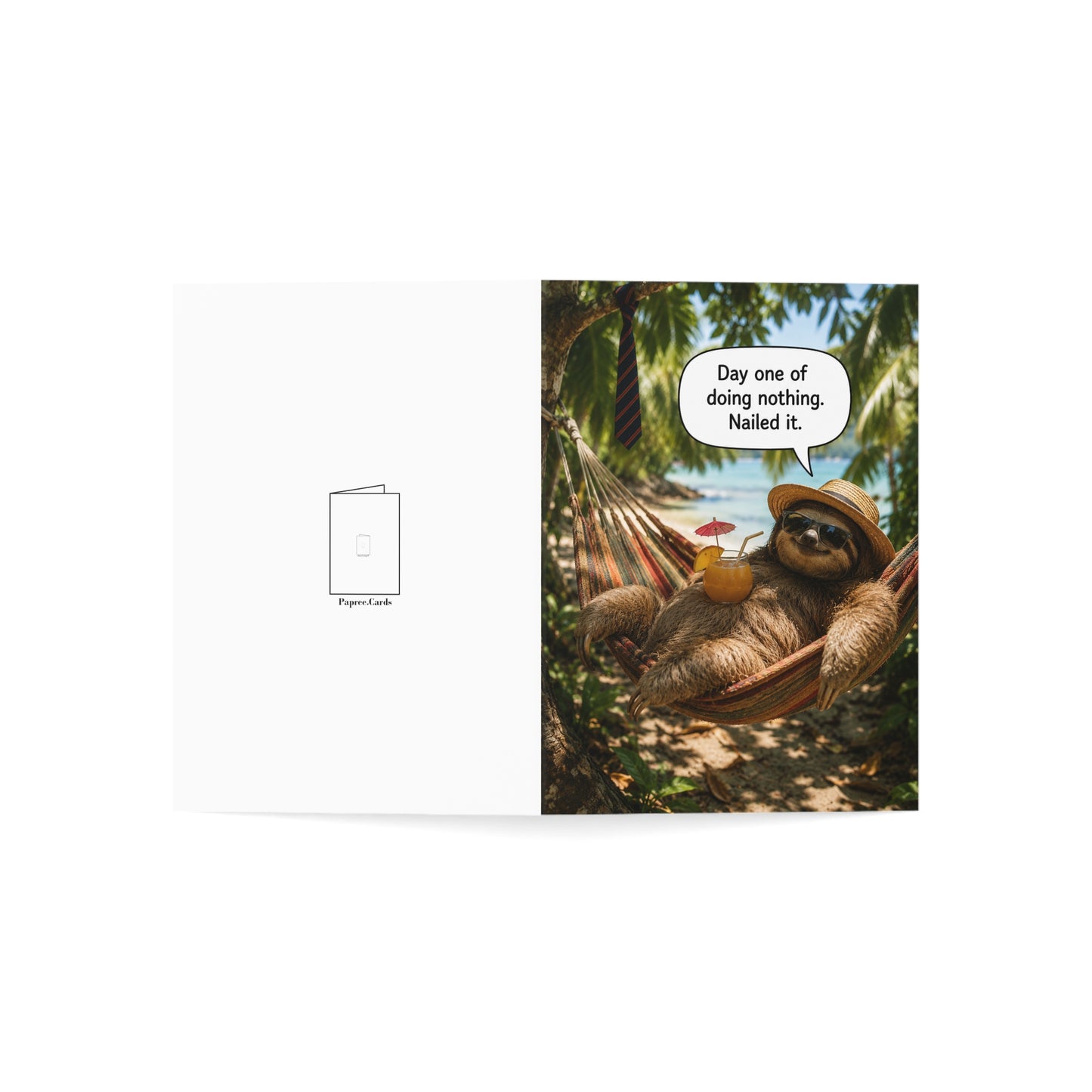 Funny Sloth Retirement Card | Happy Retirement Congratulations Greeting Card