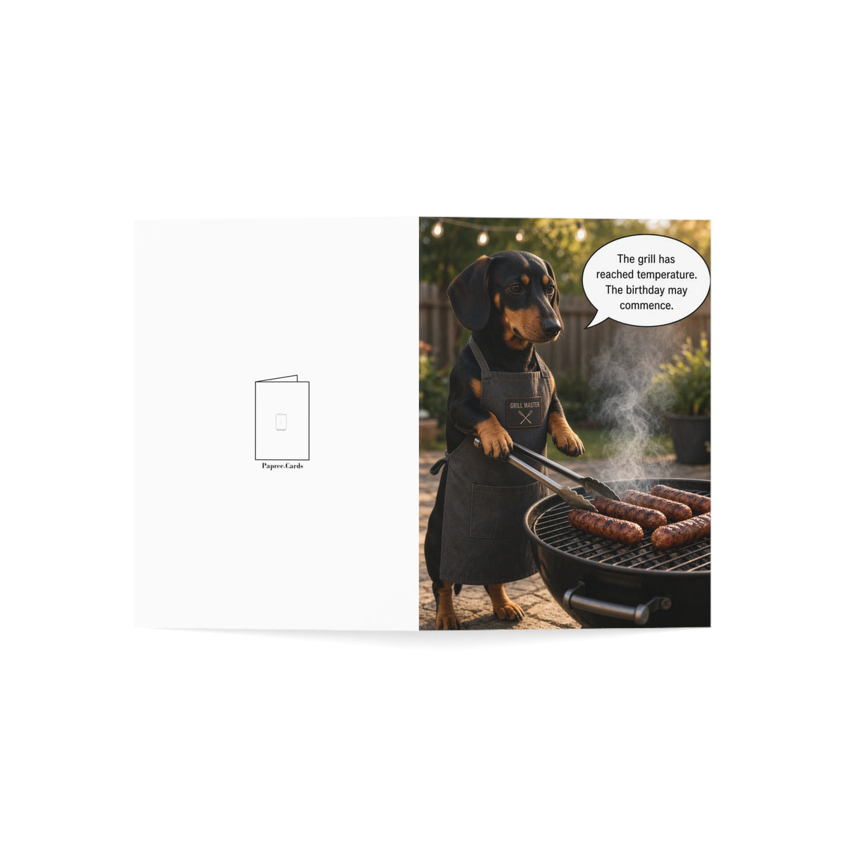 Dad Birthday Card Funny | Dachshund BBQ Grill Birthday Card for Dad | Sausage Dog Grilling Card | Wiener Dog Lover