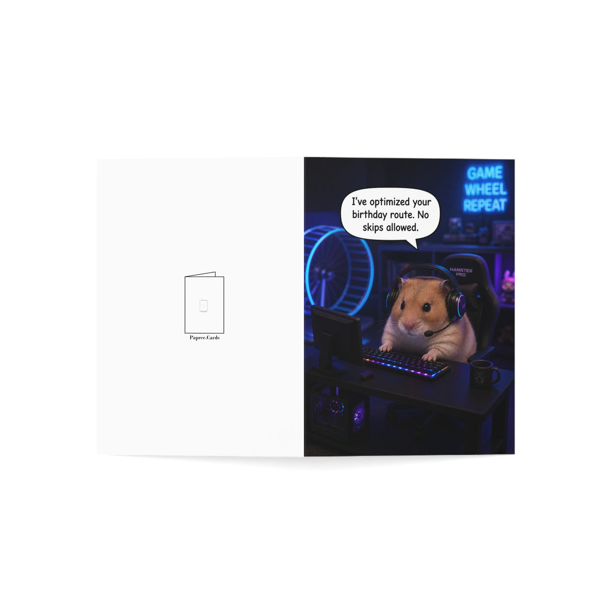 Gamer Birthday Card | Funny Hamster Gaming Birthday Card | Video Game Birthday Card for Gamer Boyfriend Son Husband