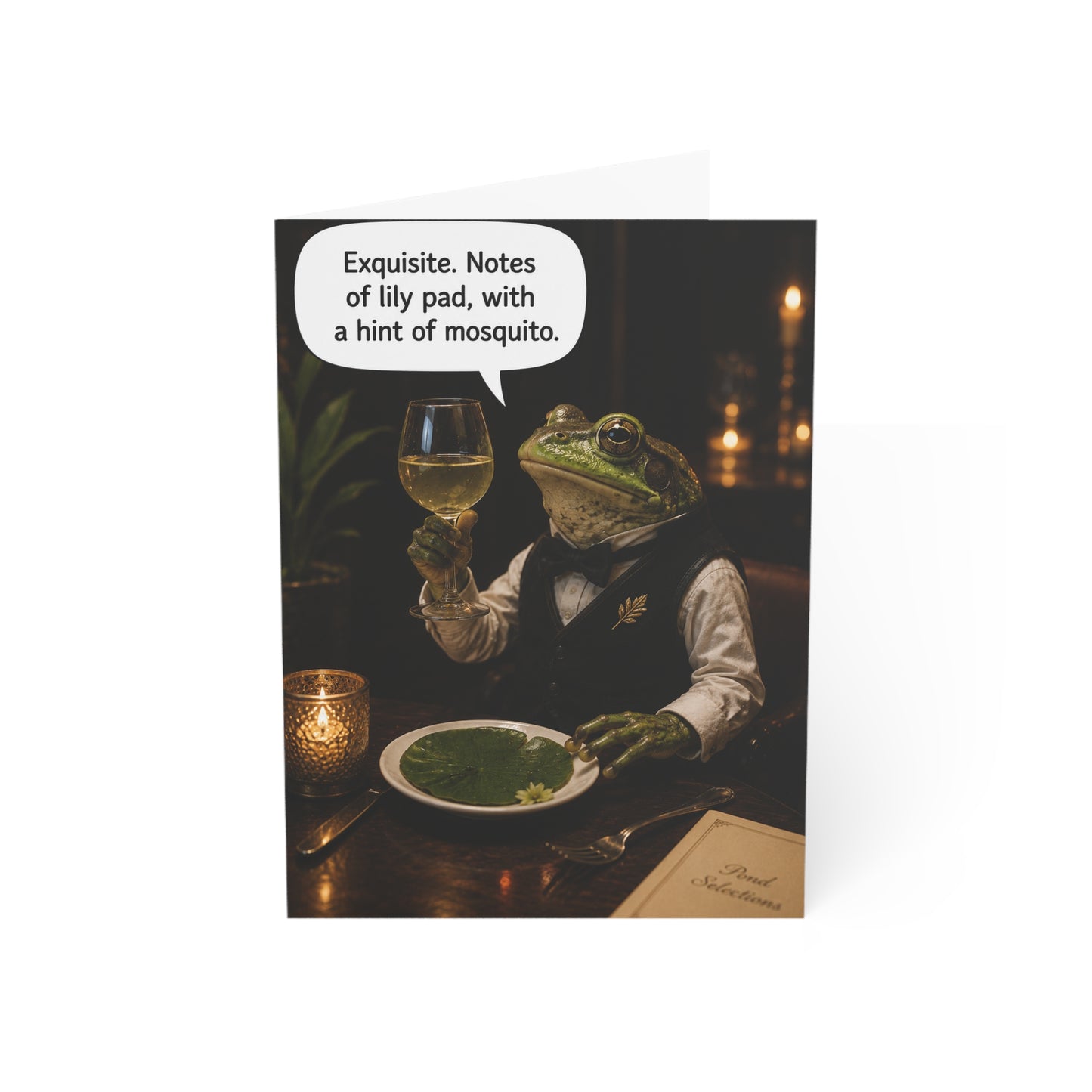Frog Sommelier Birthday Card | Funny Wine Tasting Fancy Frog Greeting Card