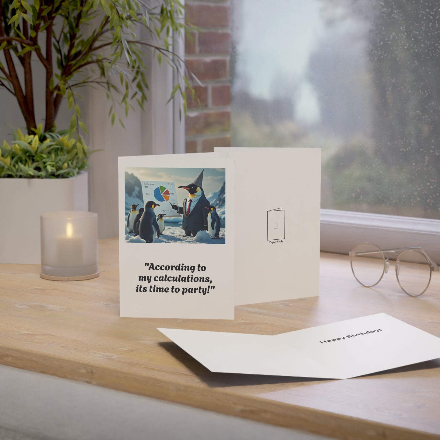 Business Penguin Birthday Card | Funny Corporate Animal Presentation Greeting Card