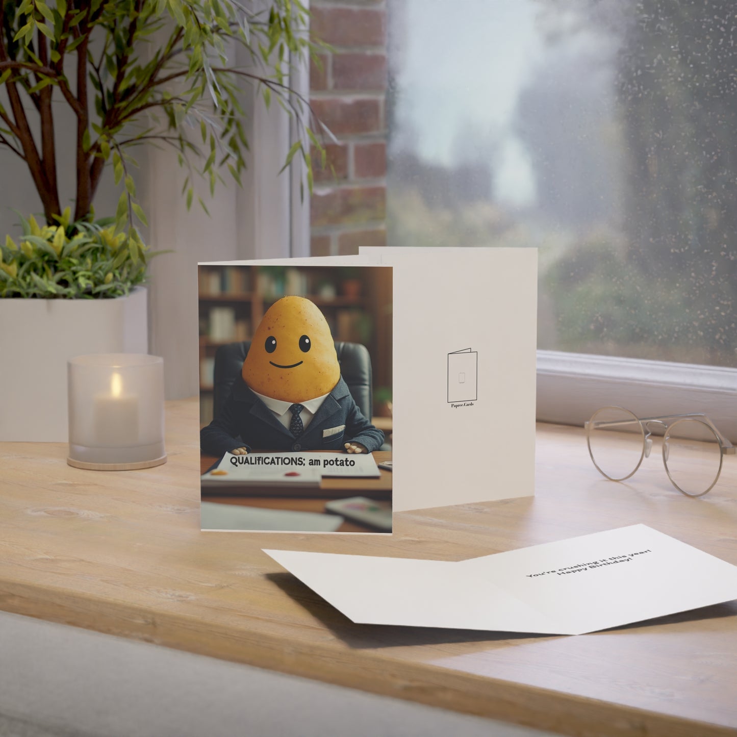 Professional Potato Birthday Card | Funny Job Interview Resume Greeting Card